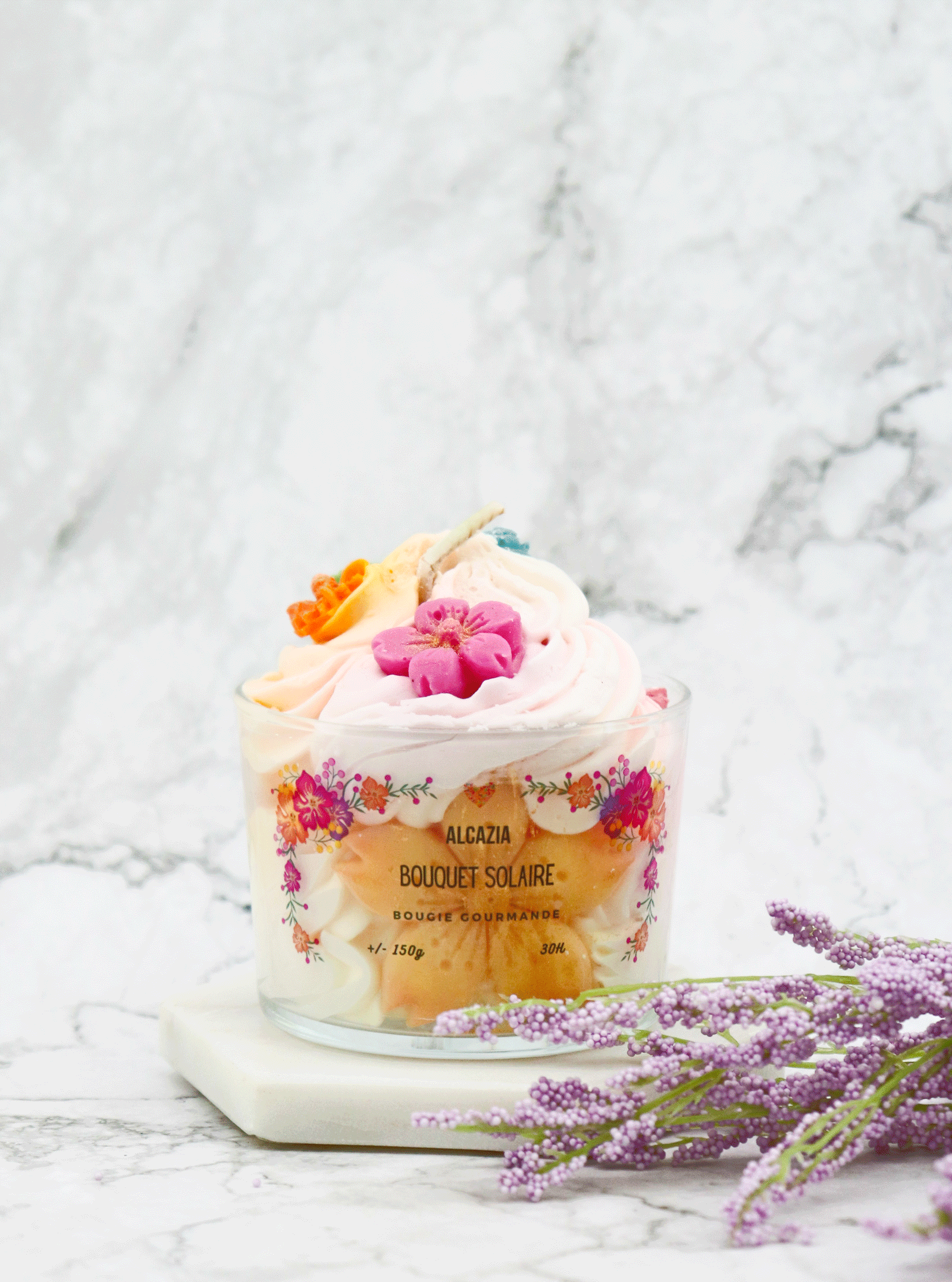 HANDMADE GOURMET SOLAR BOUQUET SOY CANDLE