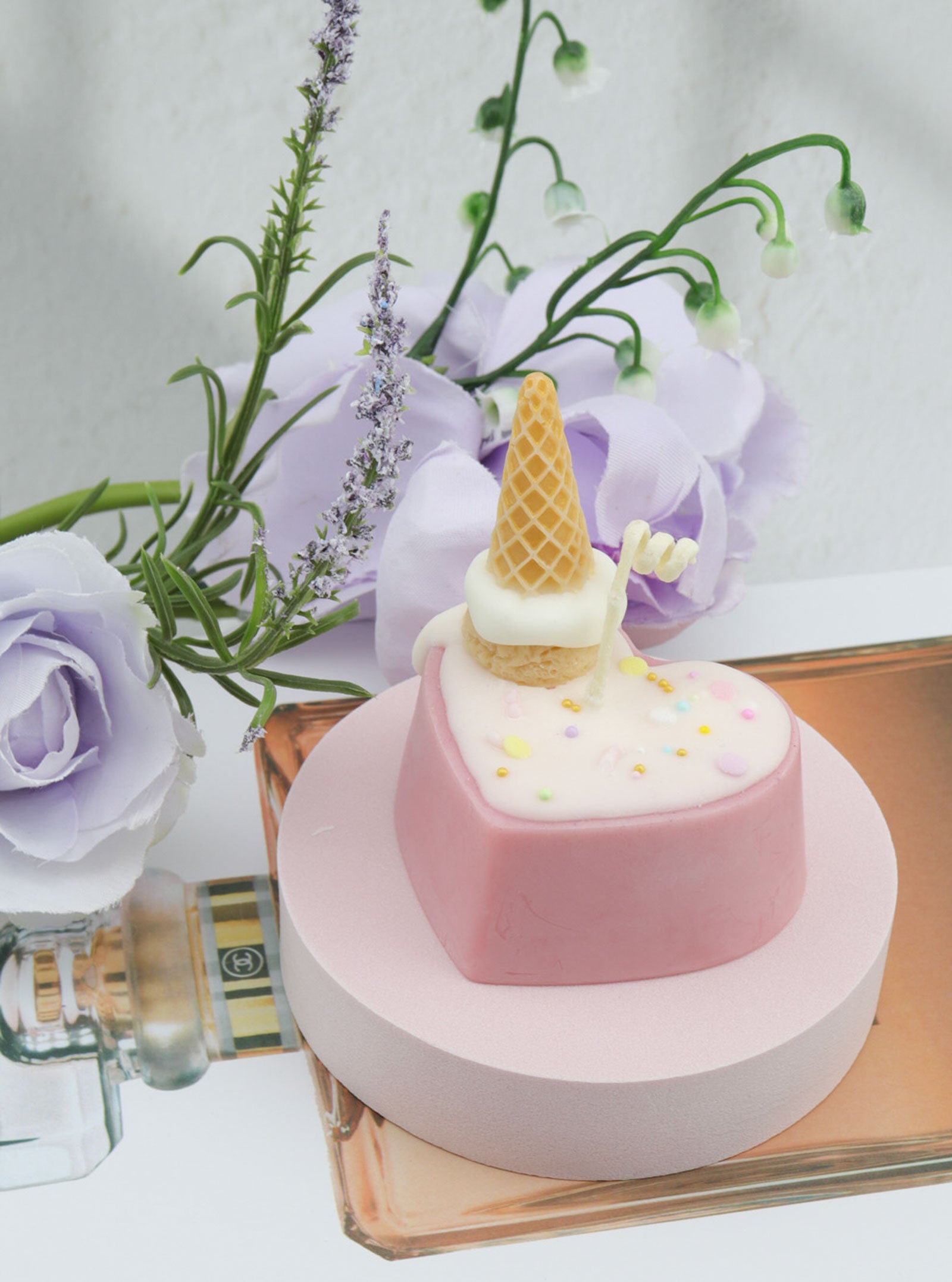 HANDMADE MINI HEART CAKE CANDLE