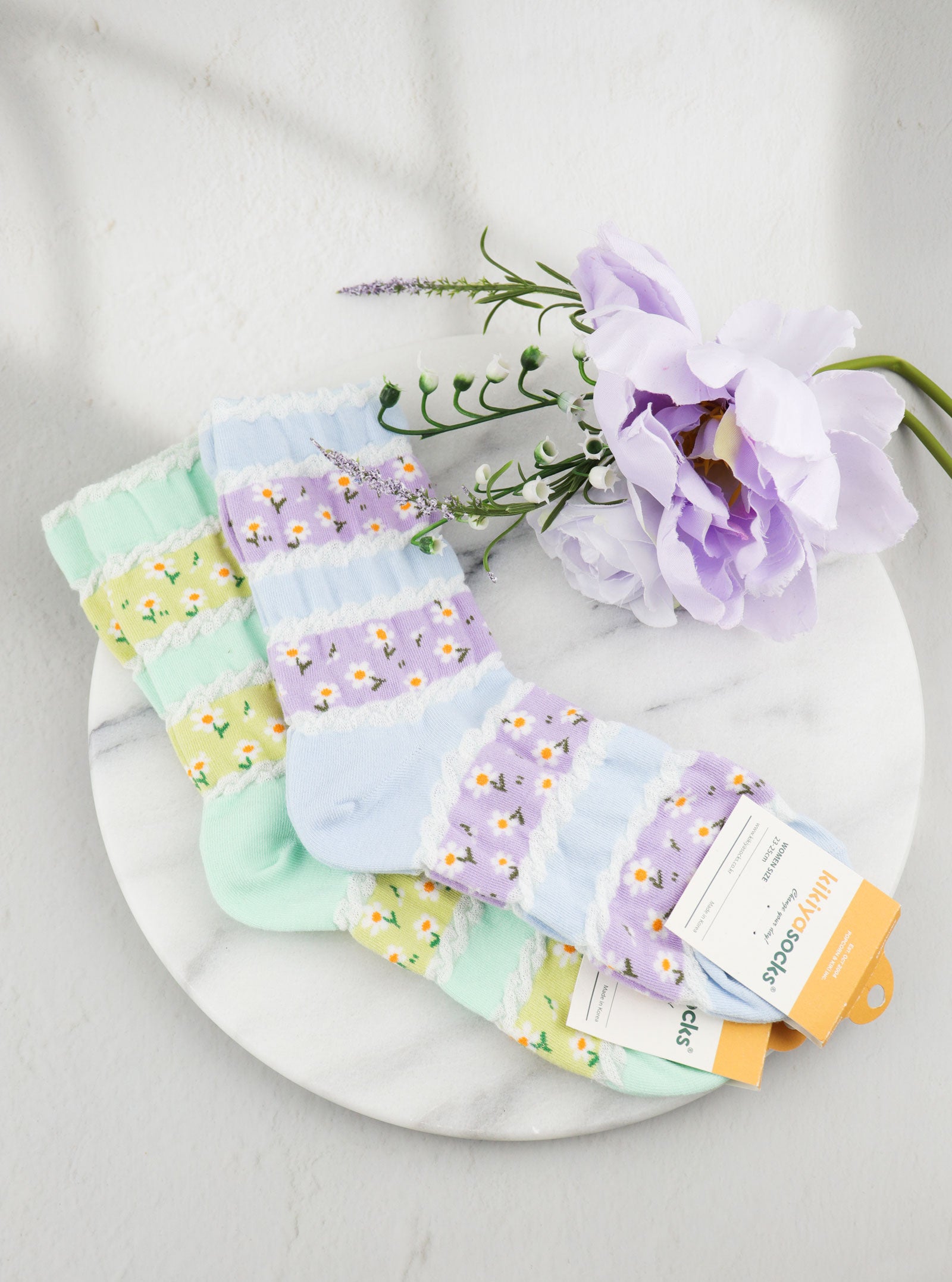 POLLYANNA FLORAL STRIPE SOCKS