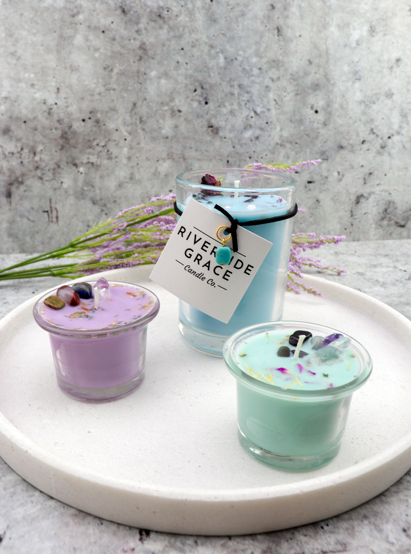 REBIRTH & CLARITY - NYSIAN MEADOW CRYSTAL CANDLE