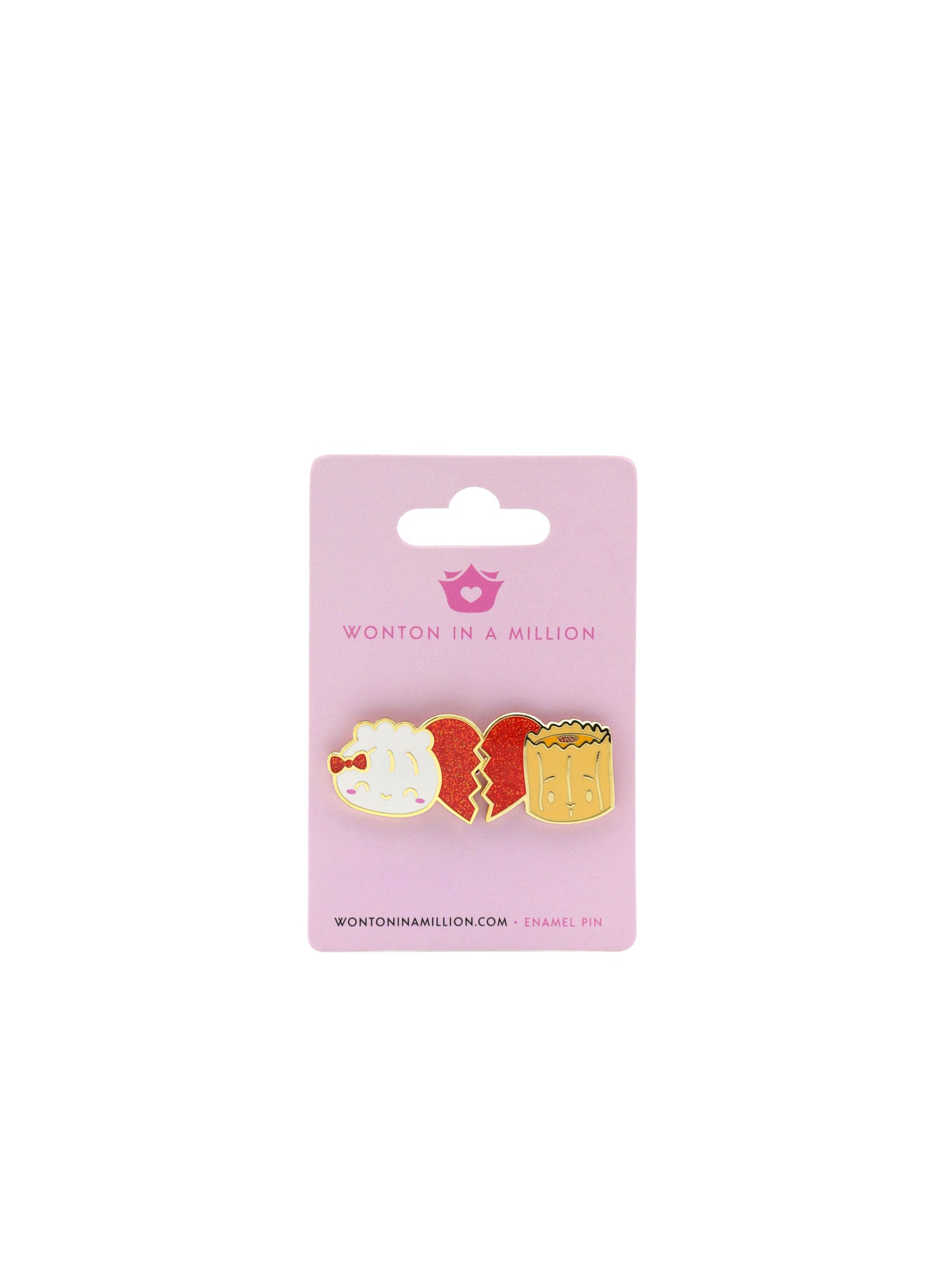 BESTIES RED HALF HEARTS PIN SET