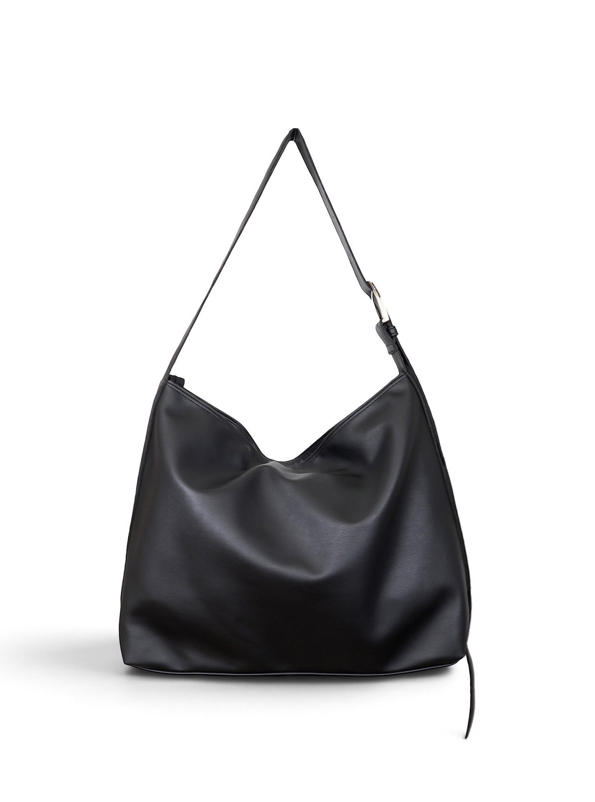 Bowan Black slouchy shoulder bag with adjustable strap