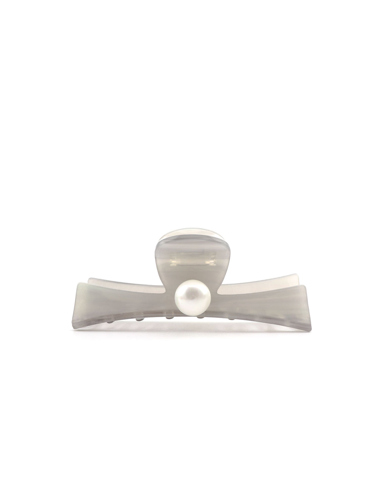 Jadelle hair claw in gray with pearl detail