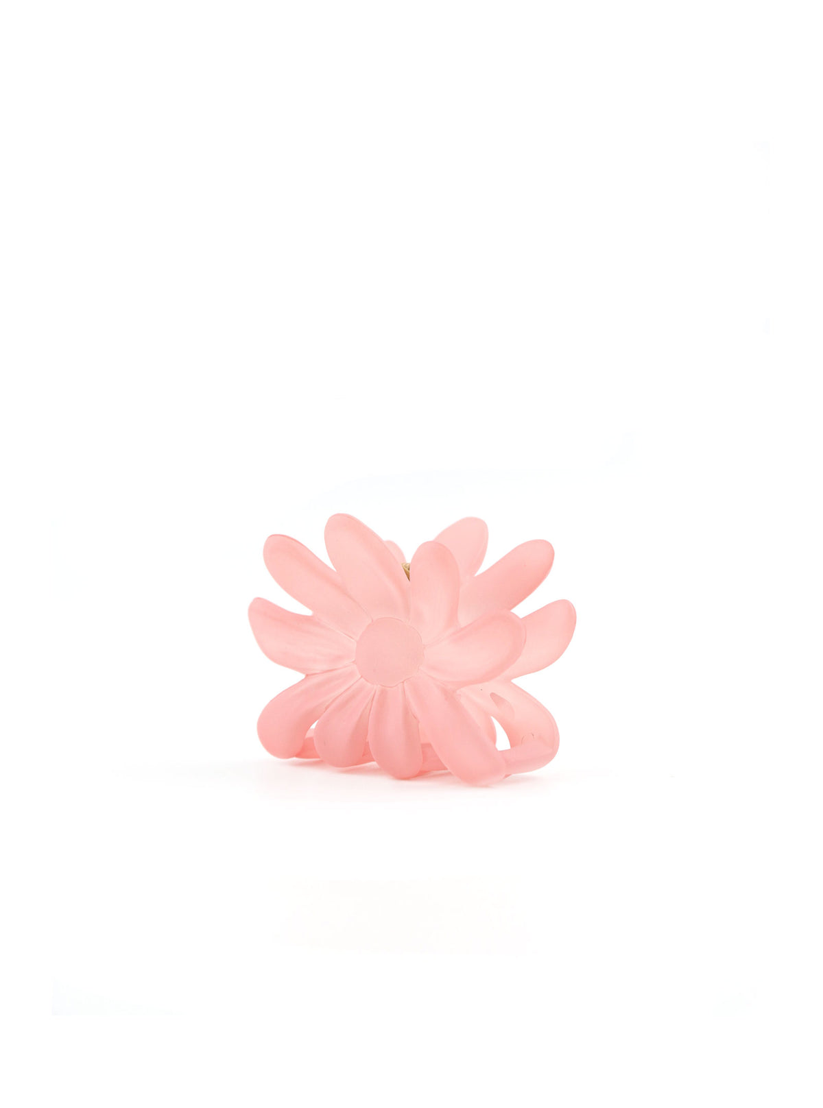 Side view of Jalee ice pink daisy hair claw