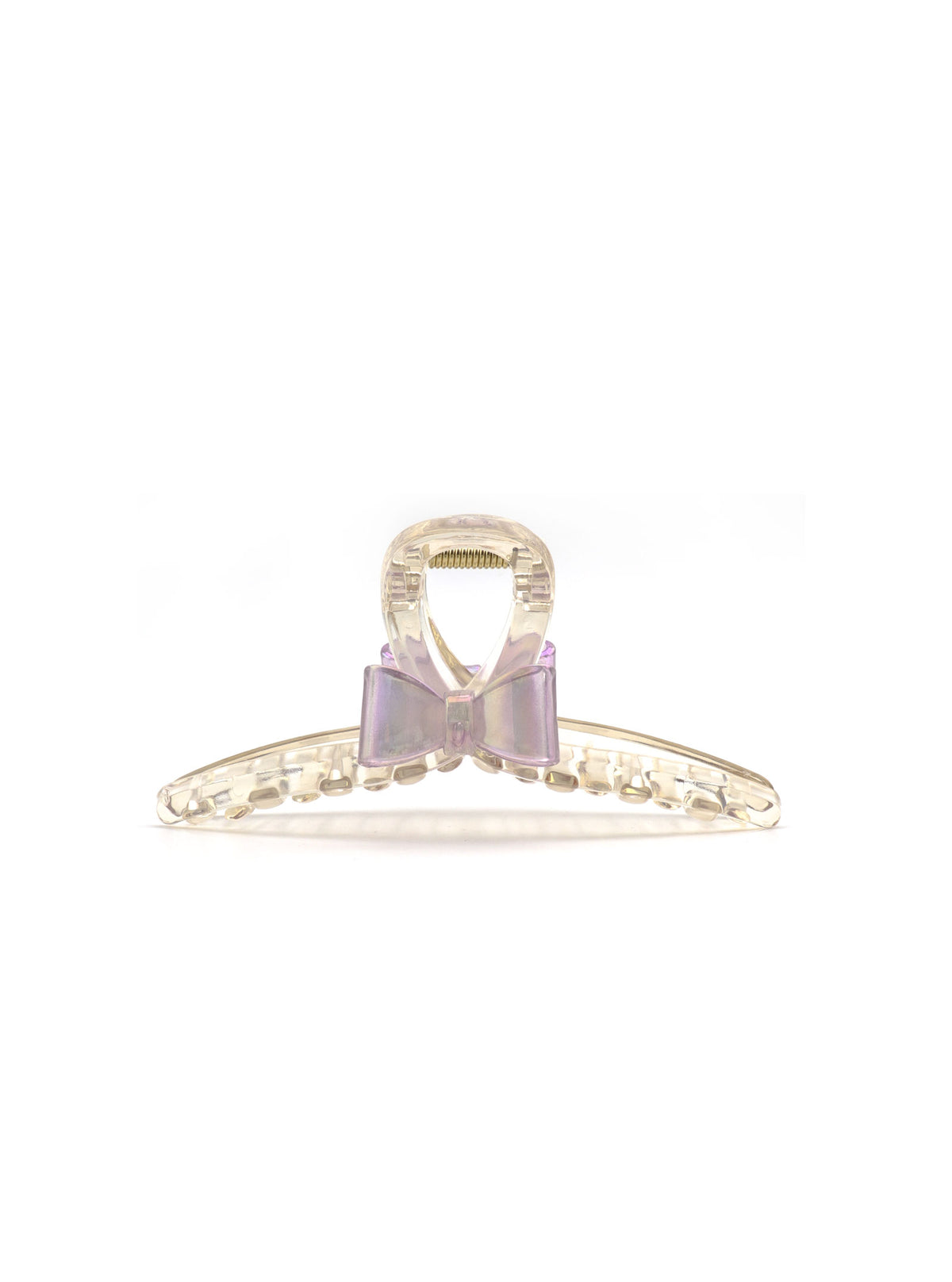 Jansa purple hair claw with iridescent bow detail