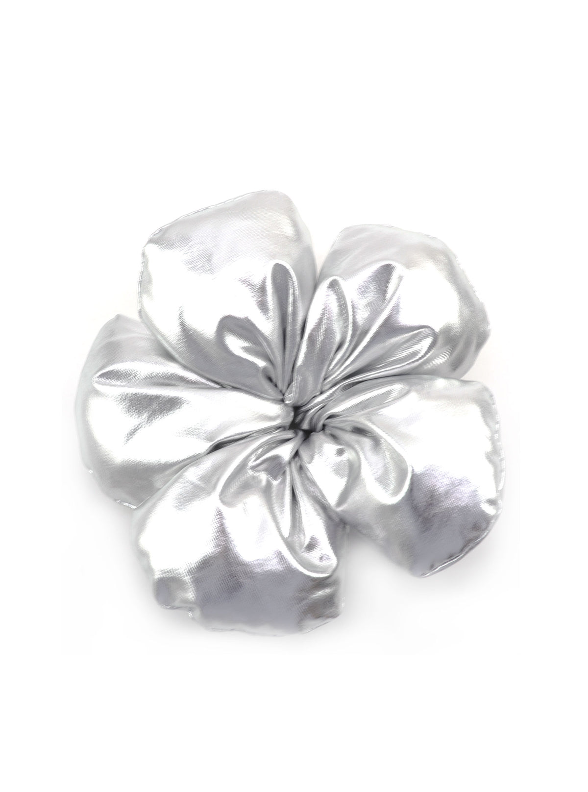Jayva Silver flower scrunchy with metallic finish
