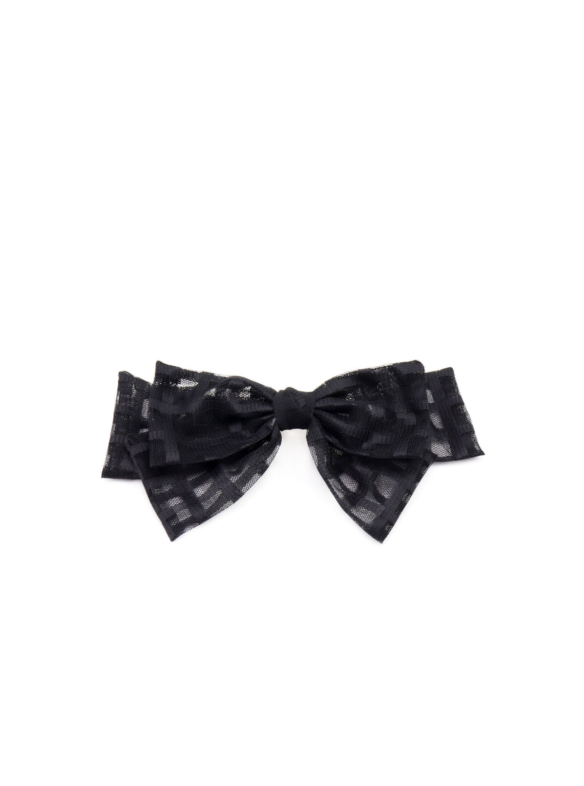 Jenda Black checkered mesh bow hair clip