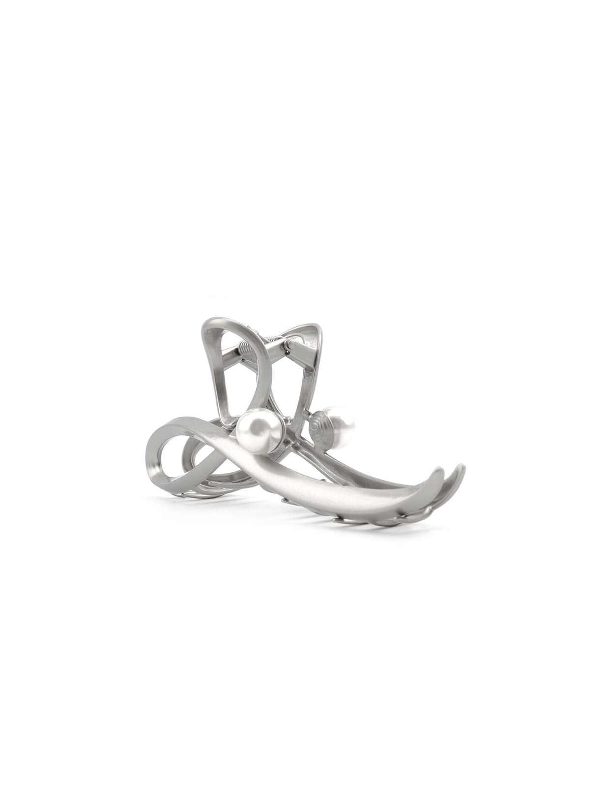 Side view of Jomena grey sculptural hair claw