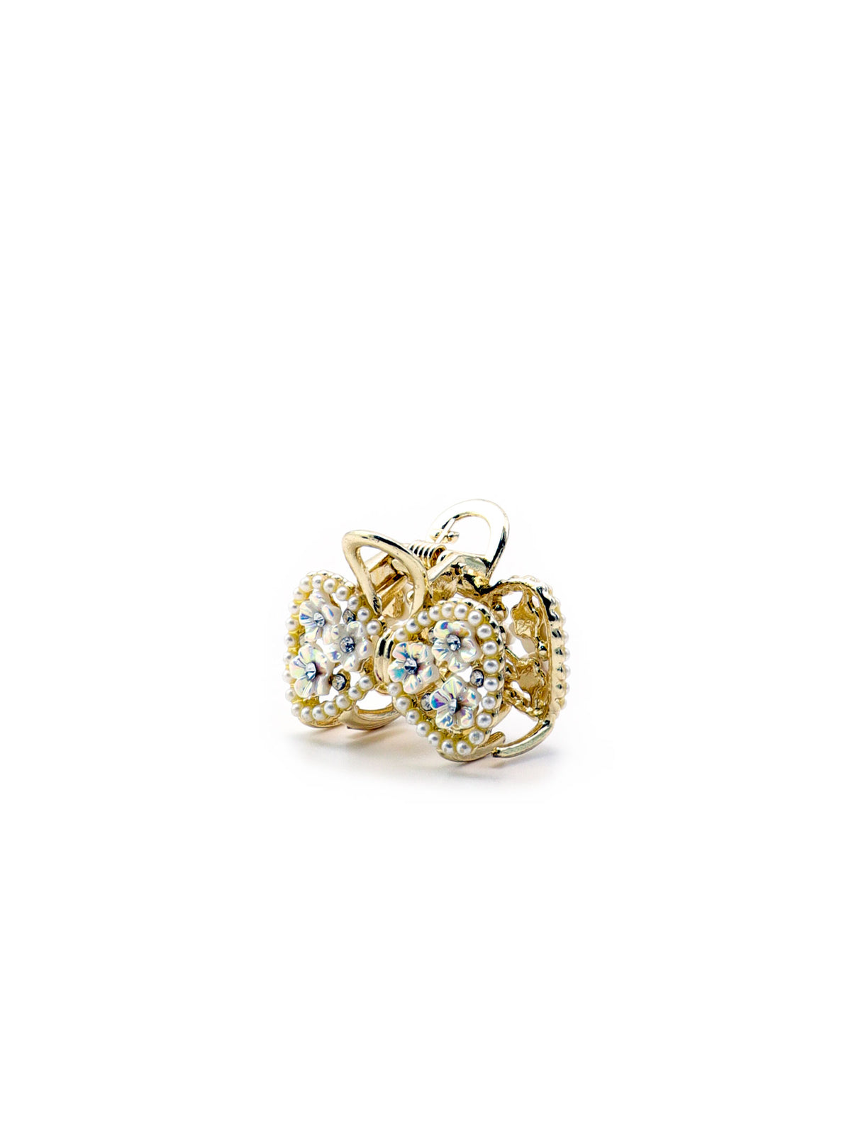 Side view of Jumi ribbon mini hair claw and clasp