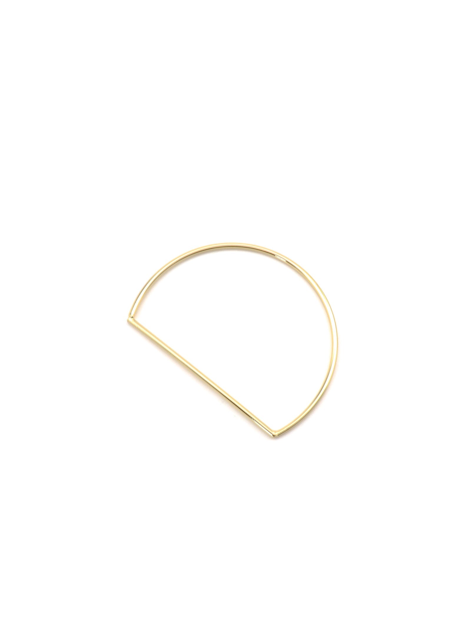 Simplique Mode Anito gold-tone minimalist D-shaped bangle on a white background.