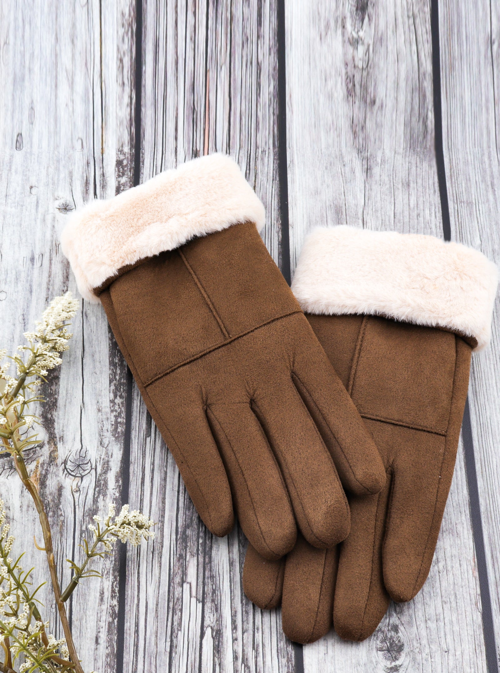 PALMA FUR LINED SUEDE GLOVES