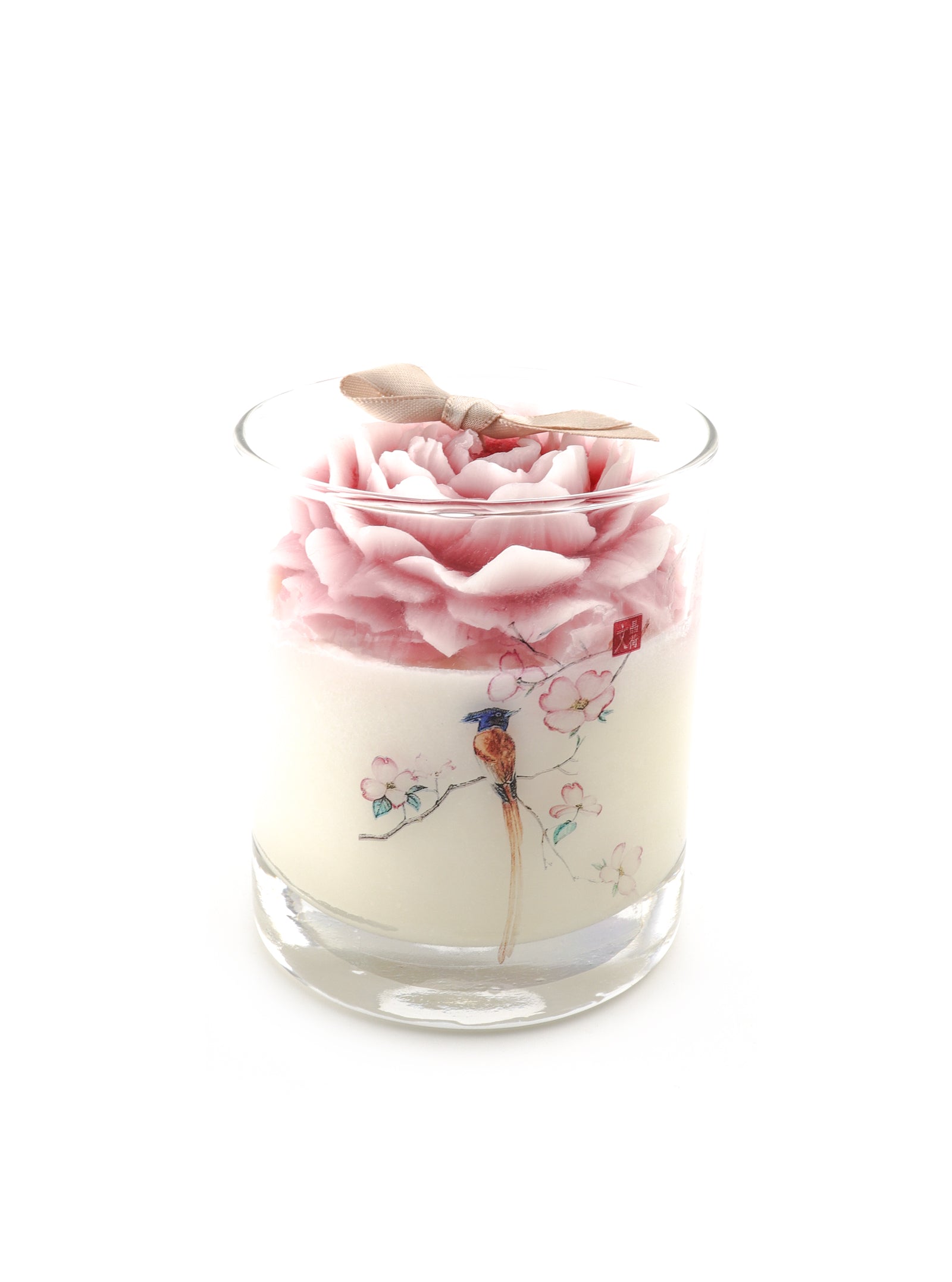 BLUE BIRD WHITE PEONY CANDLE