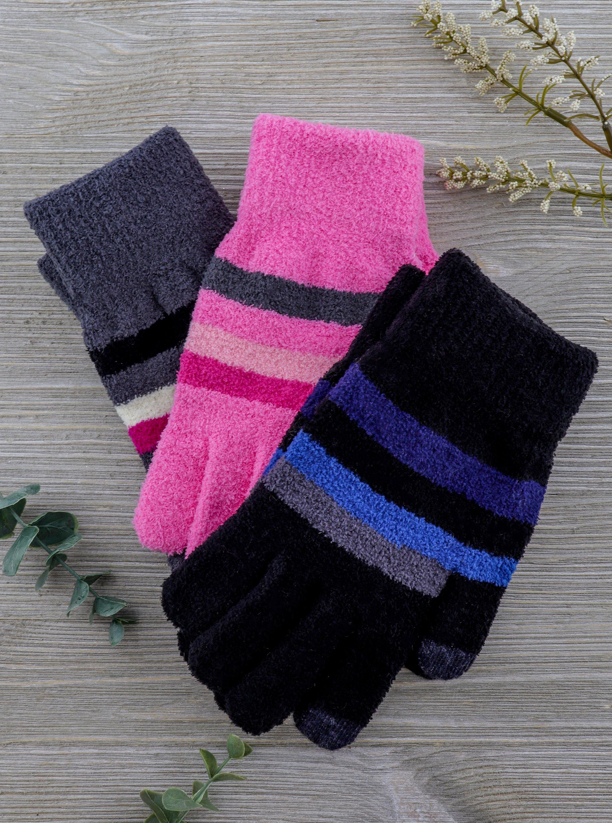 PAYTON STRIPE KNIT SMARTPHONE GLOVES - Simplique Mode