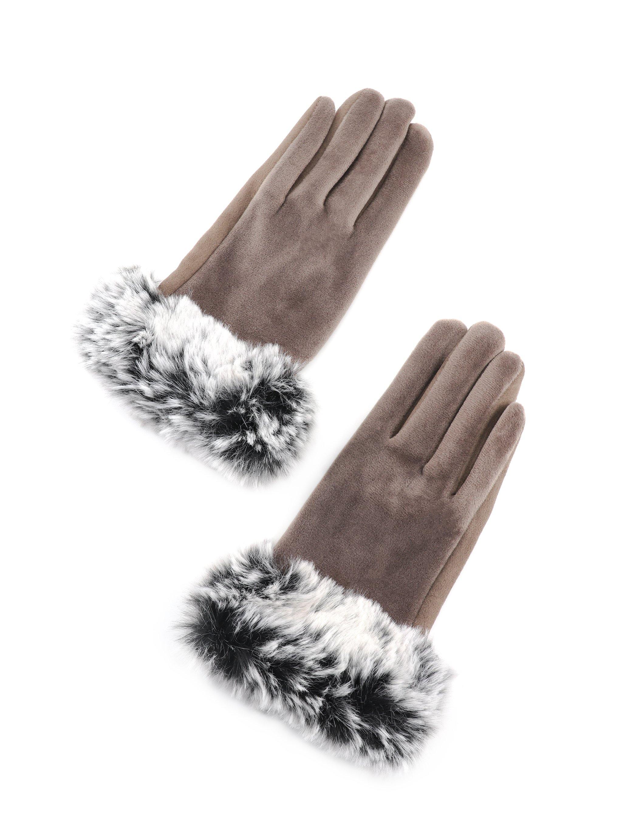 POPPY FUR-LINED VELOUR GLOVES - Simplique Mode