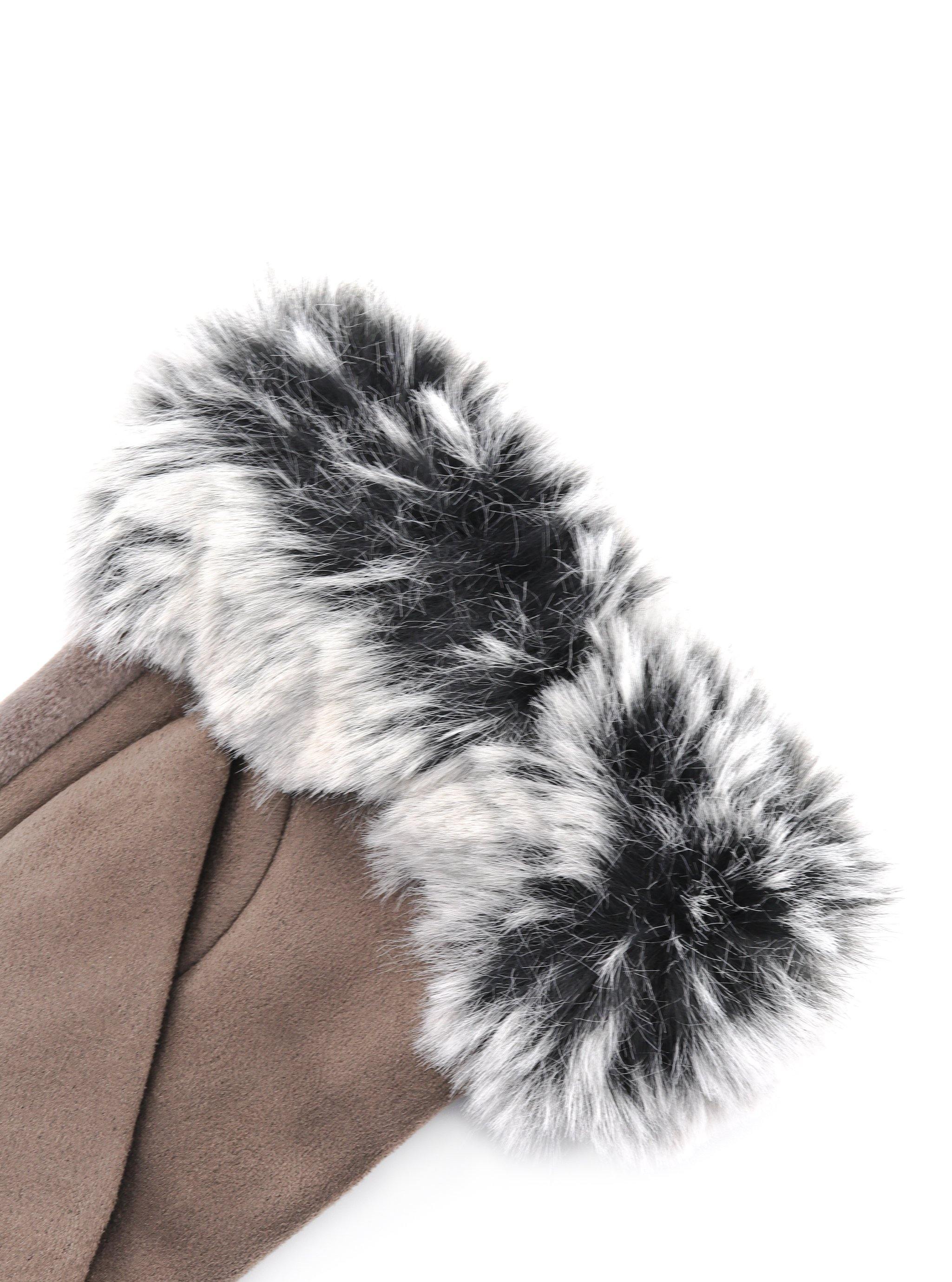 POPPY FUR-LINED VELOUR GLOVES - Simplique Mode