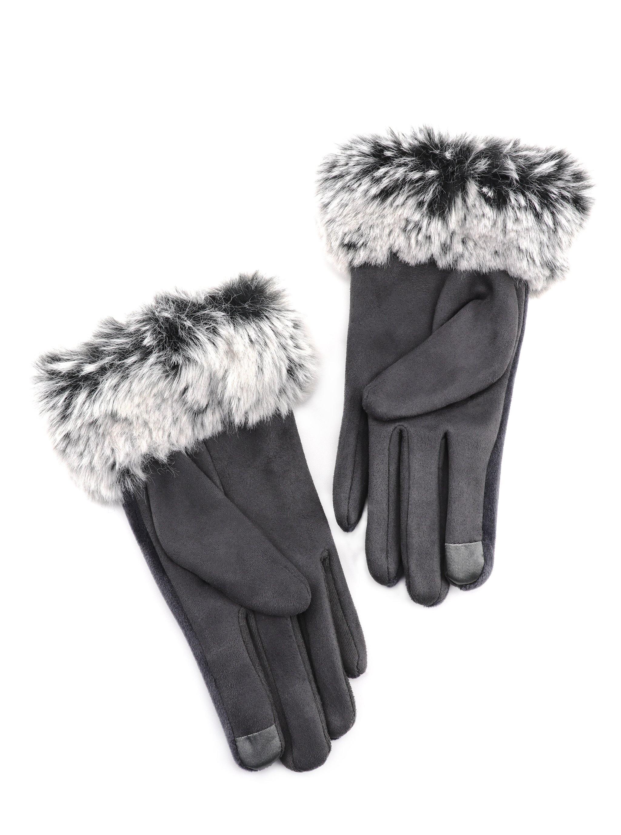 POPPY FUR-LINED VELOUR GLOVES - Simplique Mode