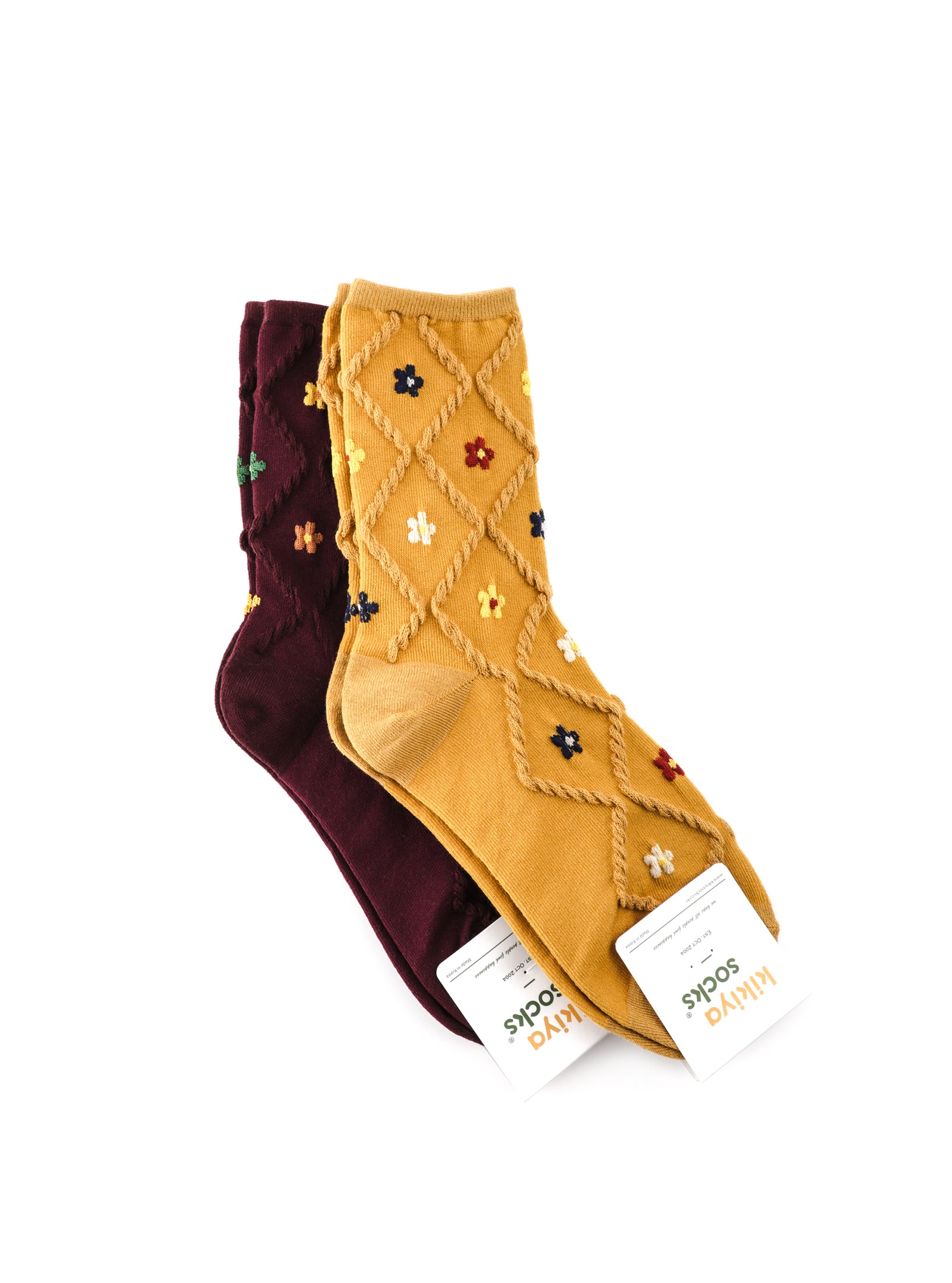 PANSY DIAMOND FLORAL SOCKS