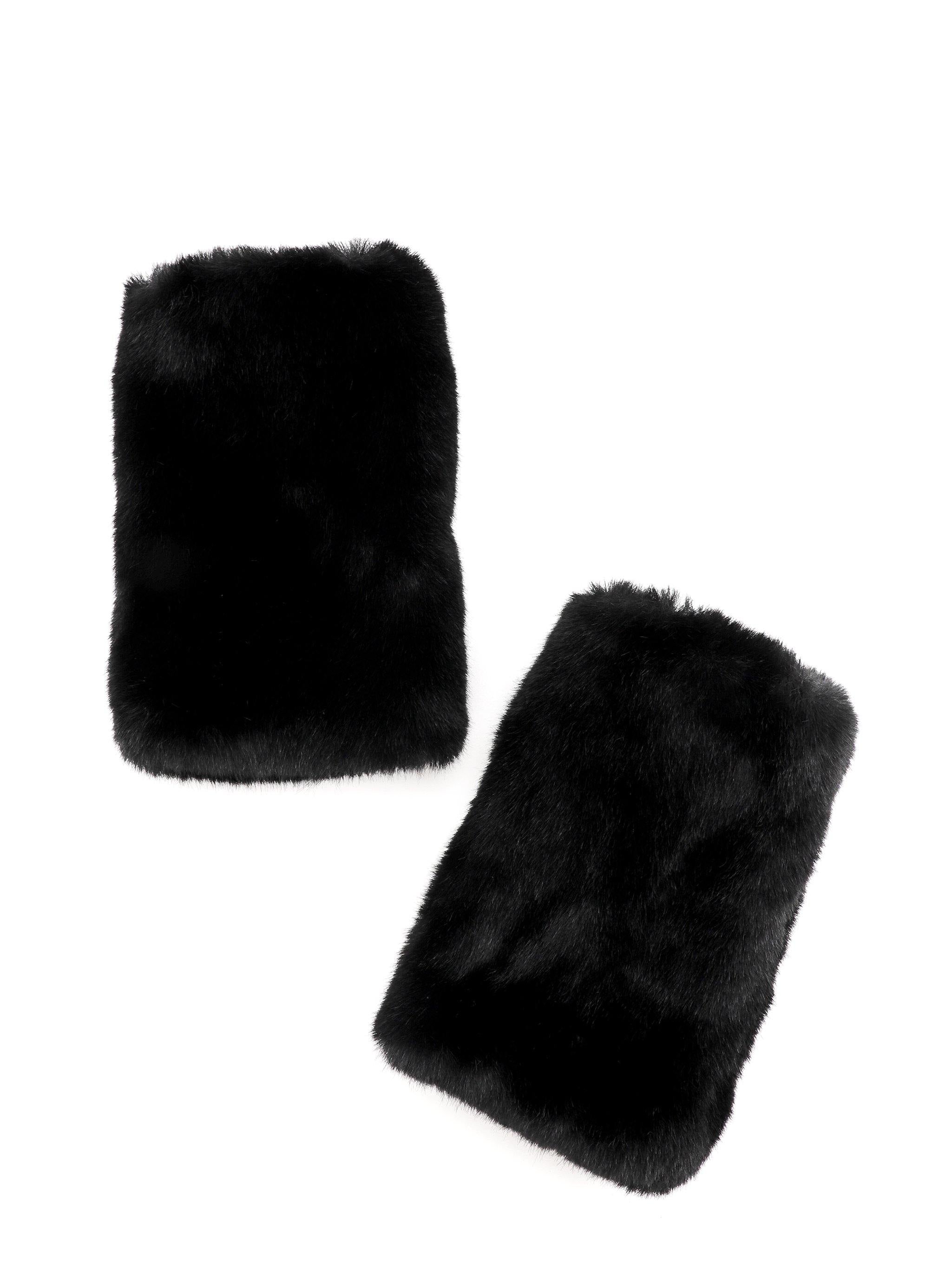 PARIS FAUX FUR FINGERLESS GLOVES - Simplique Mode