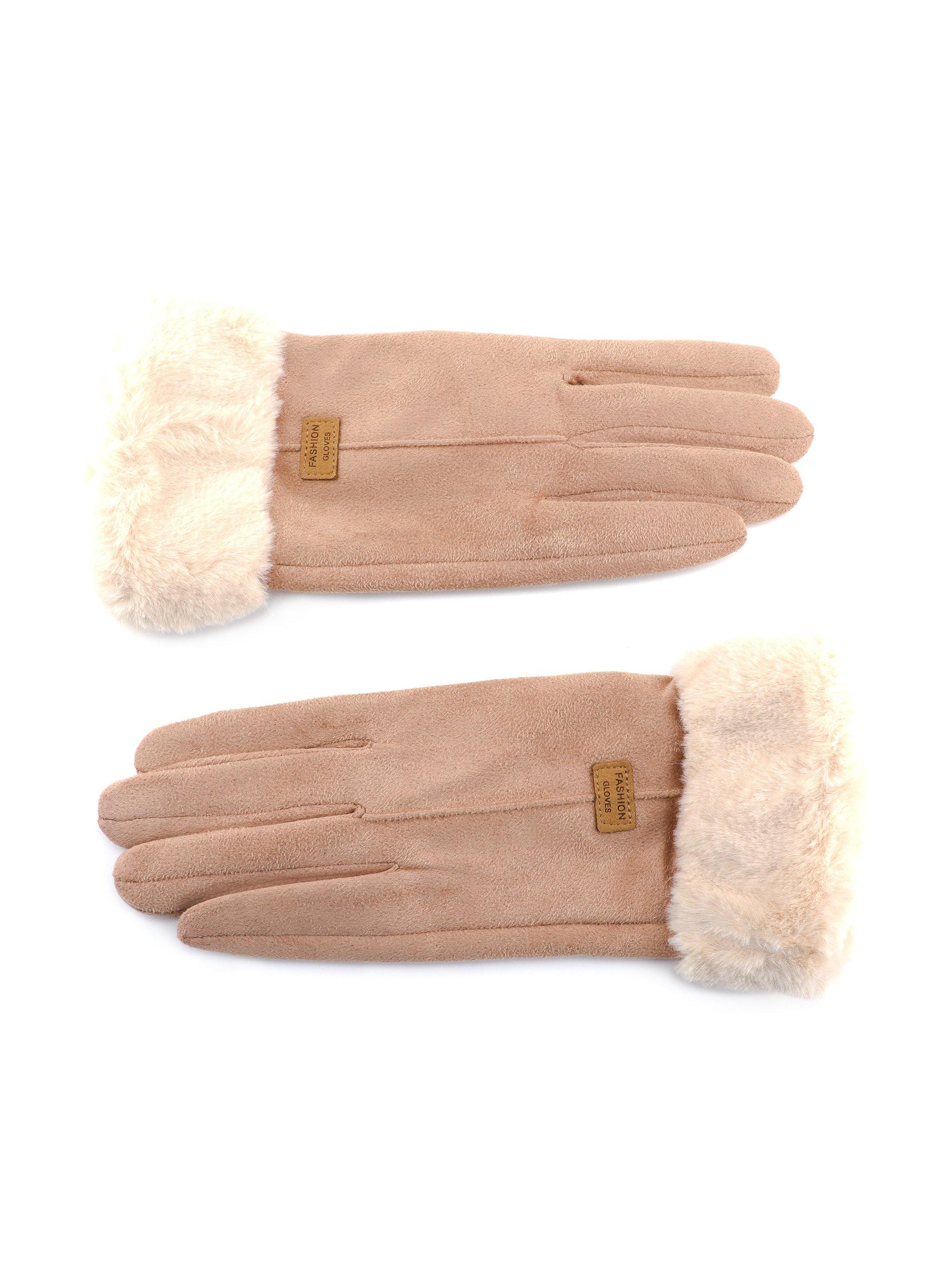 PAISLYN FUR-LINED SUEDE GLOVES - Simplique Mode