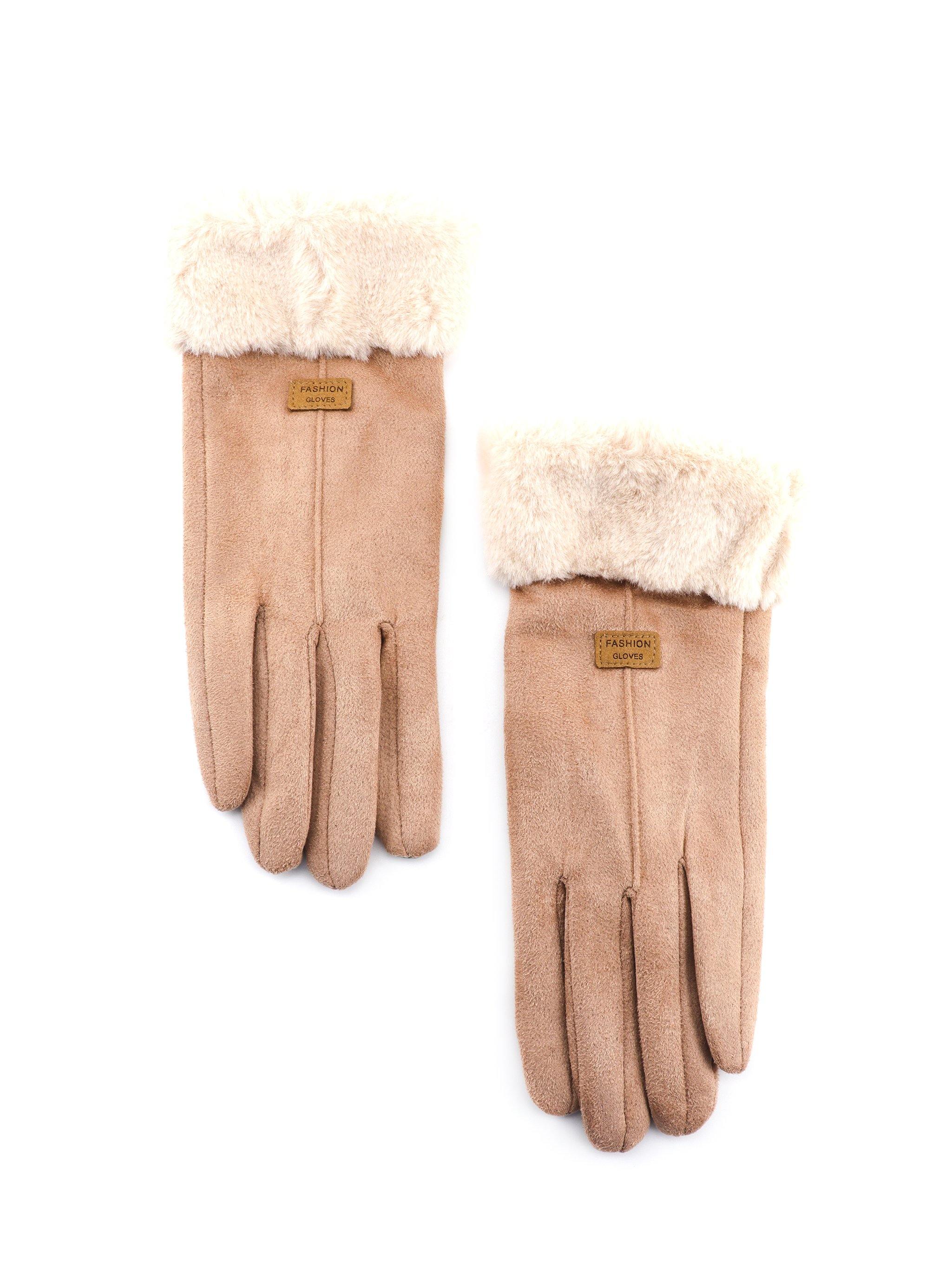 PAISLYN FUR-LINED SUEDE GLOVES - Simplique Mode