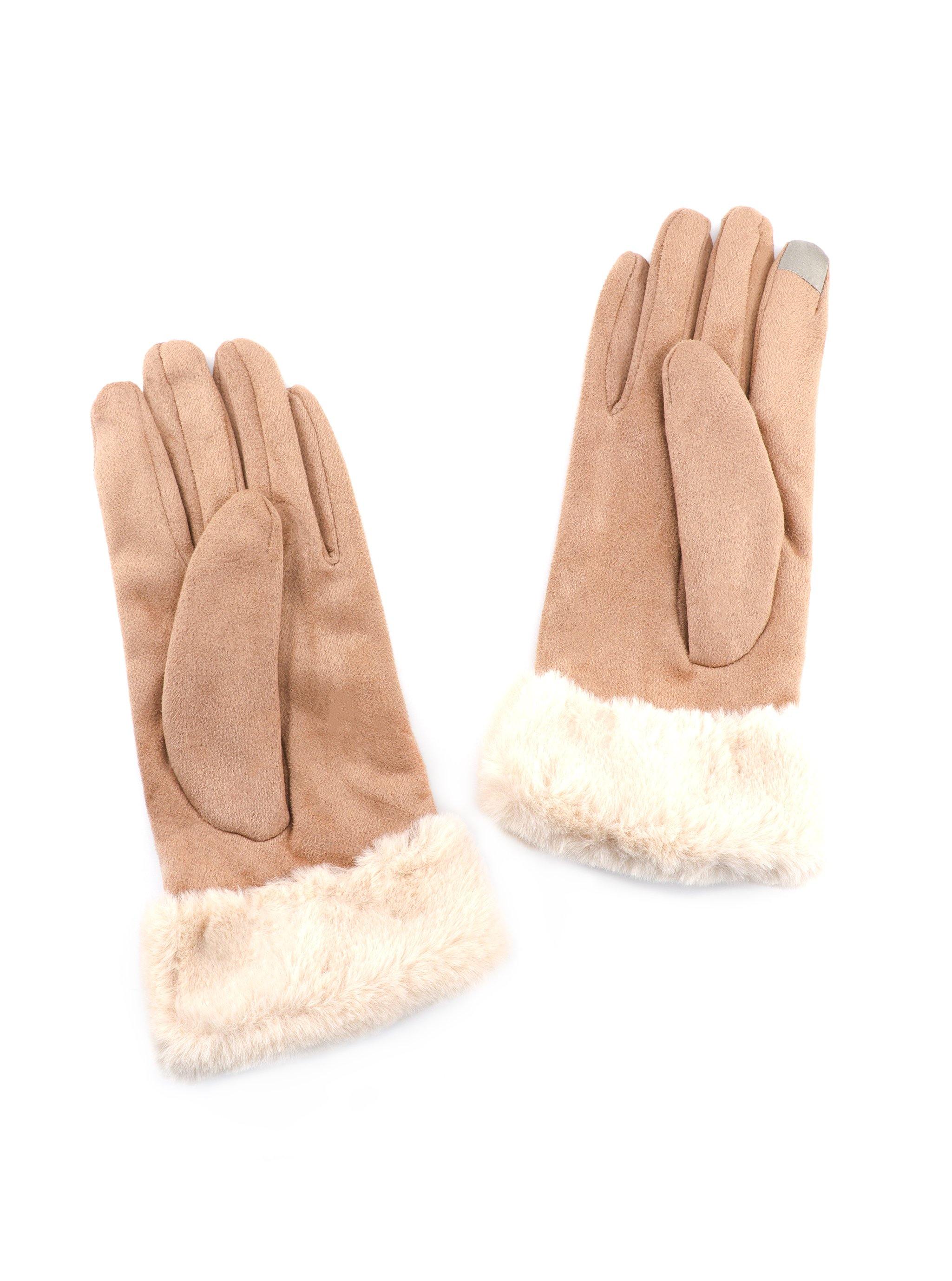 PAISLYN FUR-LINED SUEDE GLOVES - Simplique Mode