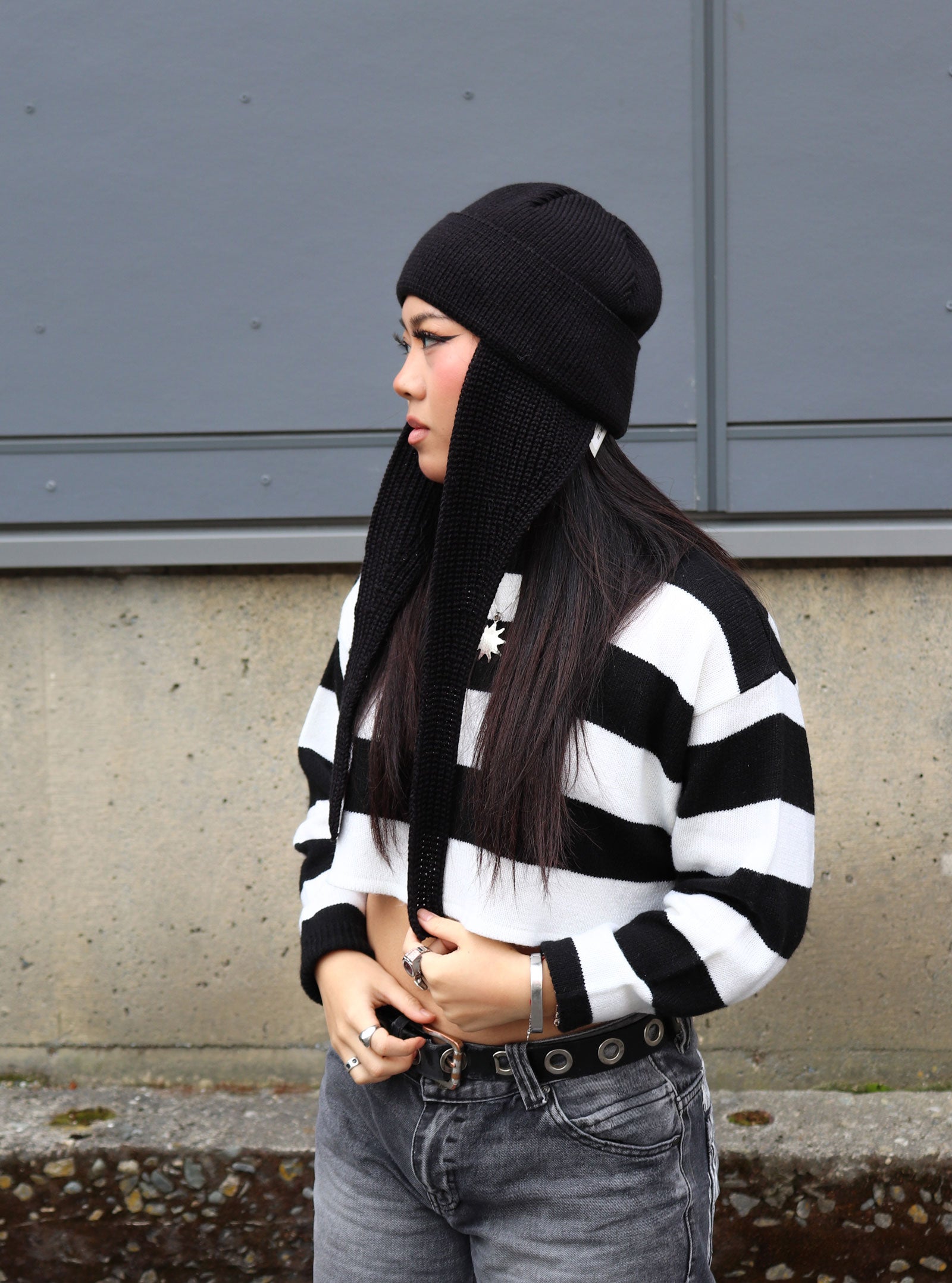 Hanne Long Muffler Knit Beanie - Simplique Mode