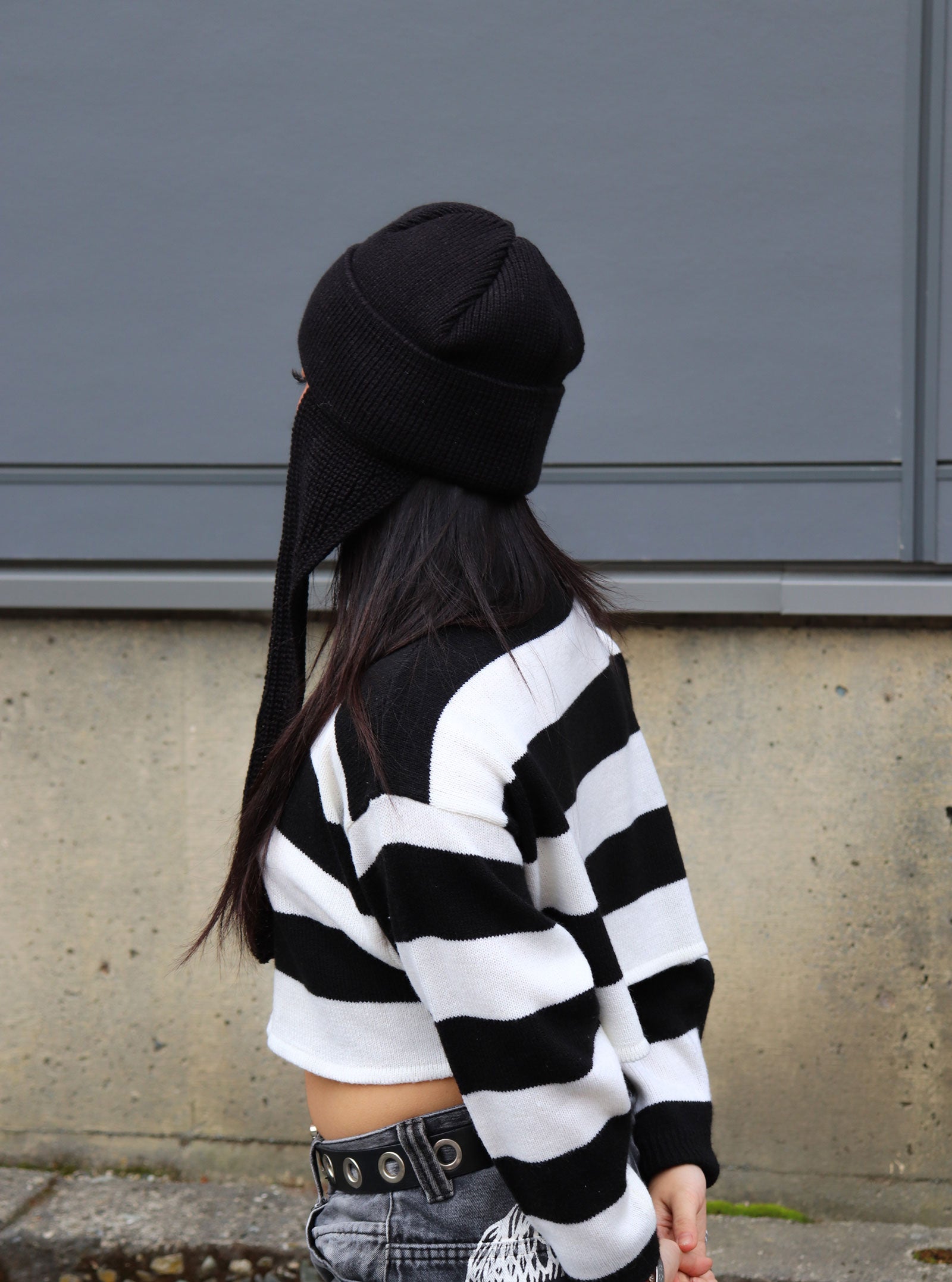 Hanne Long Muffler Knit Beanie - Simplique Mode