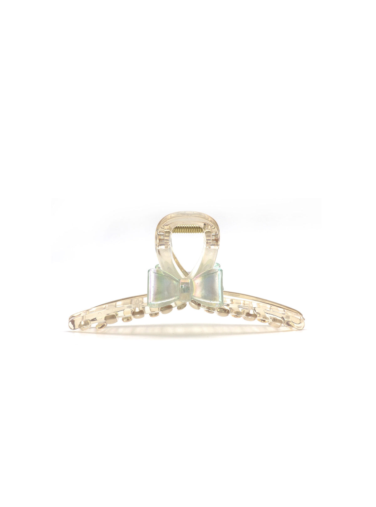 Jansa blue hair claw with iridescent bow detail