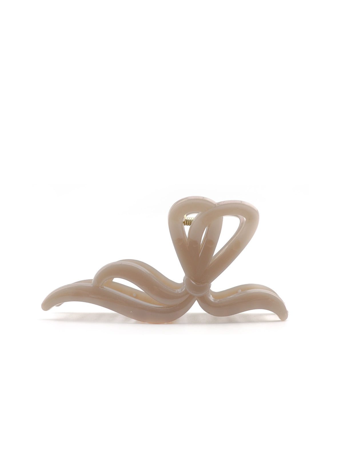 Jolanthe hair claw in beige with sculptural loop design