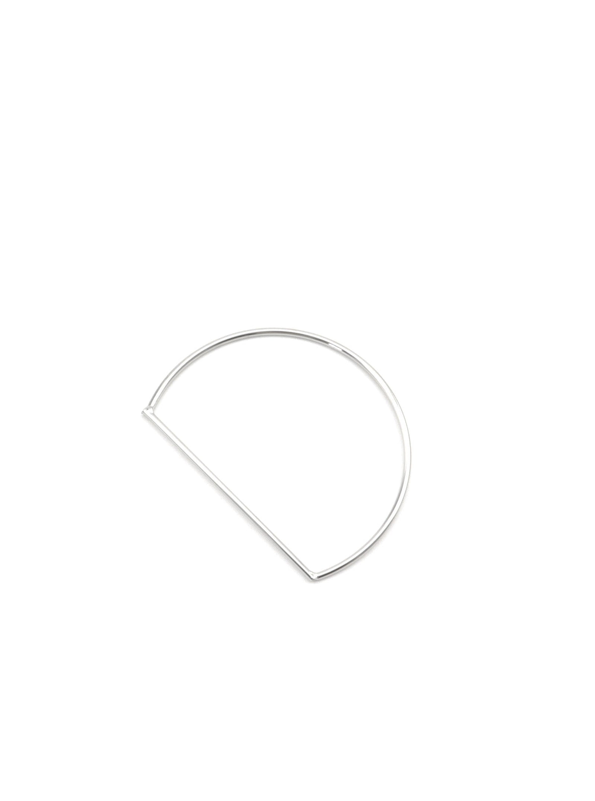 Simplique Mode Anito silver-tone minimalist D-shaped bangle on a white background.