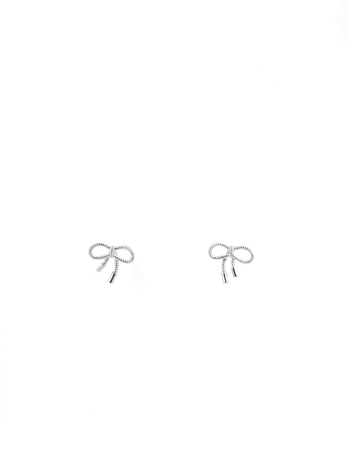 Tavora bow stud earrings in silver