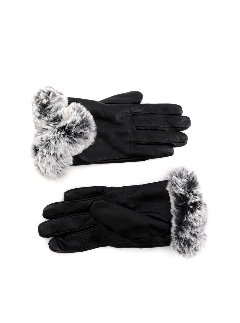 PHYLLIS LEATHER FUR-LINED GLOVES - Simplique Mode