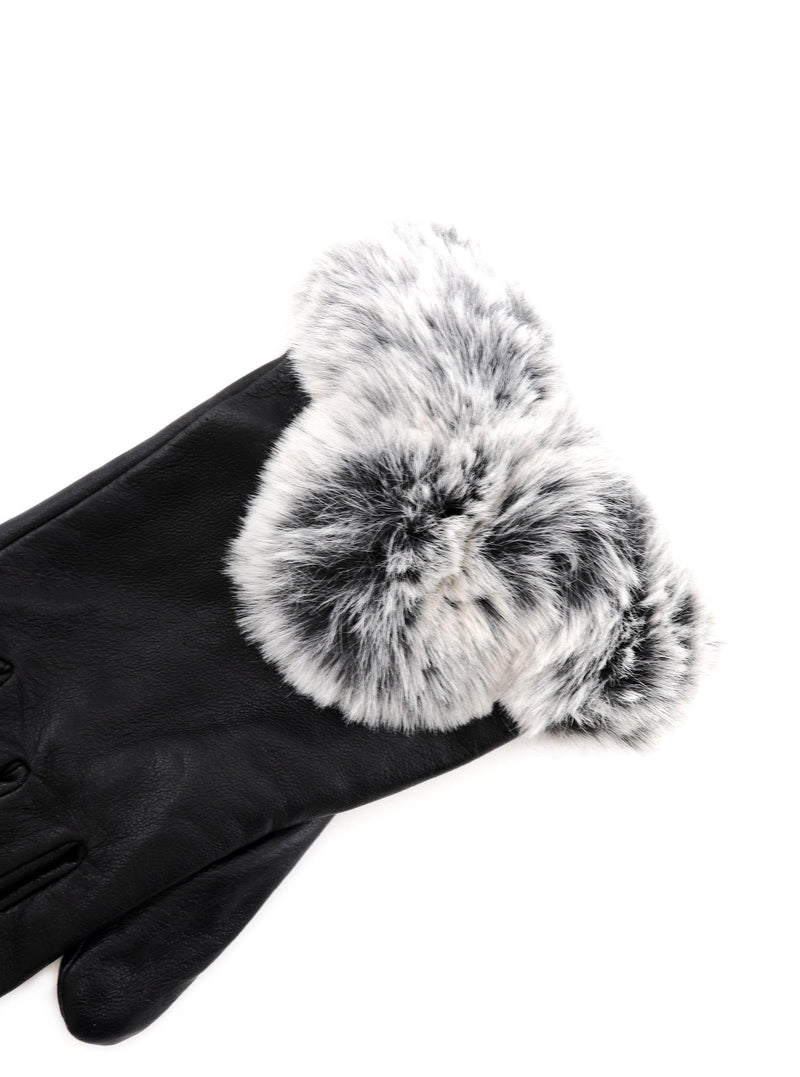 PHYLLIS LEATHER FUR-LINED GLOVES - Simplique Mode