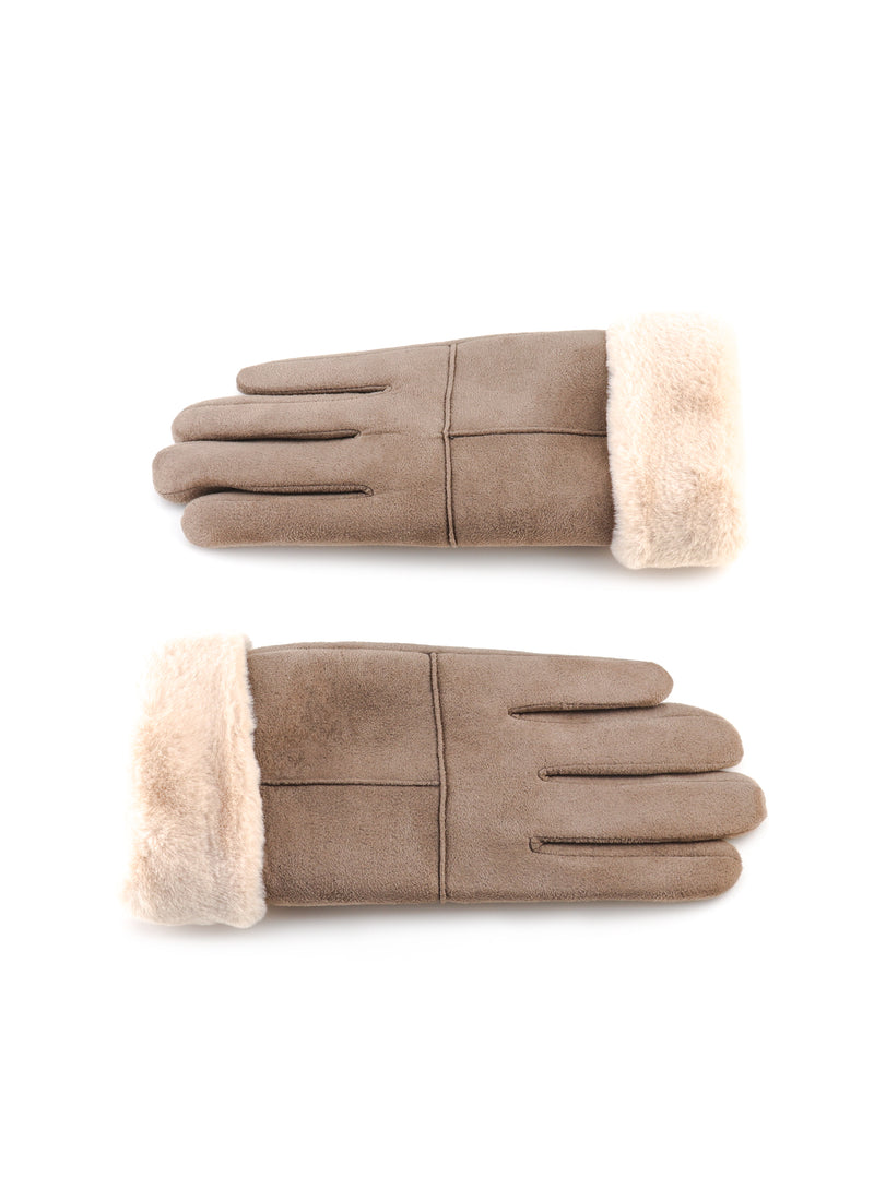 PALMA FUR LINED SUEDE GLOVES
