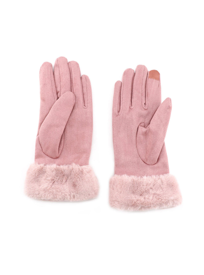 PAISLYN FUR-LINED SUEDE GLOVES - Simplique Mode