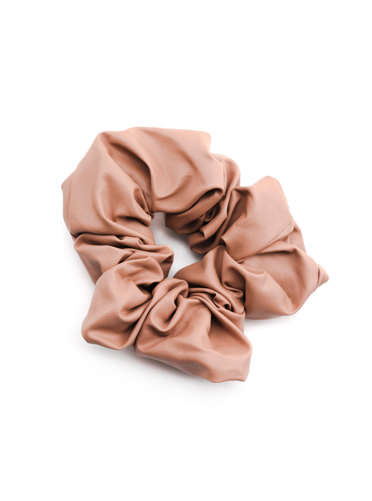 Jiselle Rose faux leather scrunchy with smooth matte finish